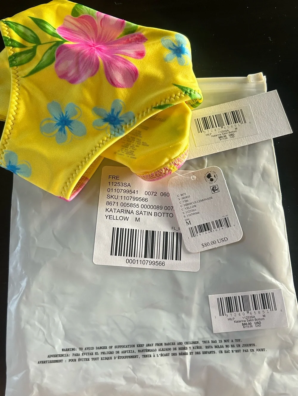 Frankie’s Bikinis Katarina Forever Wrap Bikini set Top large Bottom medium NWT